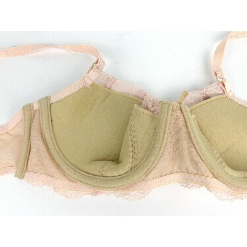 DKNY Belle Du Jour Underwire Balconette Lace Bra Sexy Pink Nude 34B - Picture 11 of 11